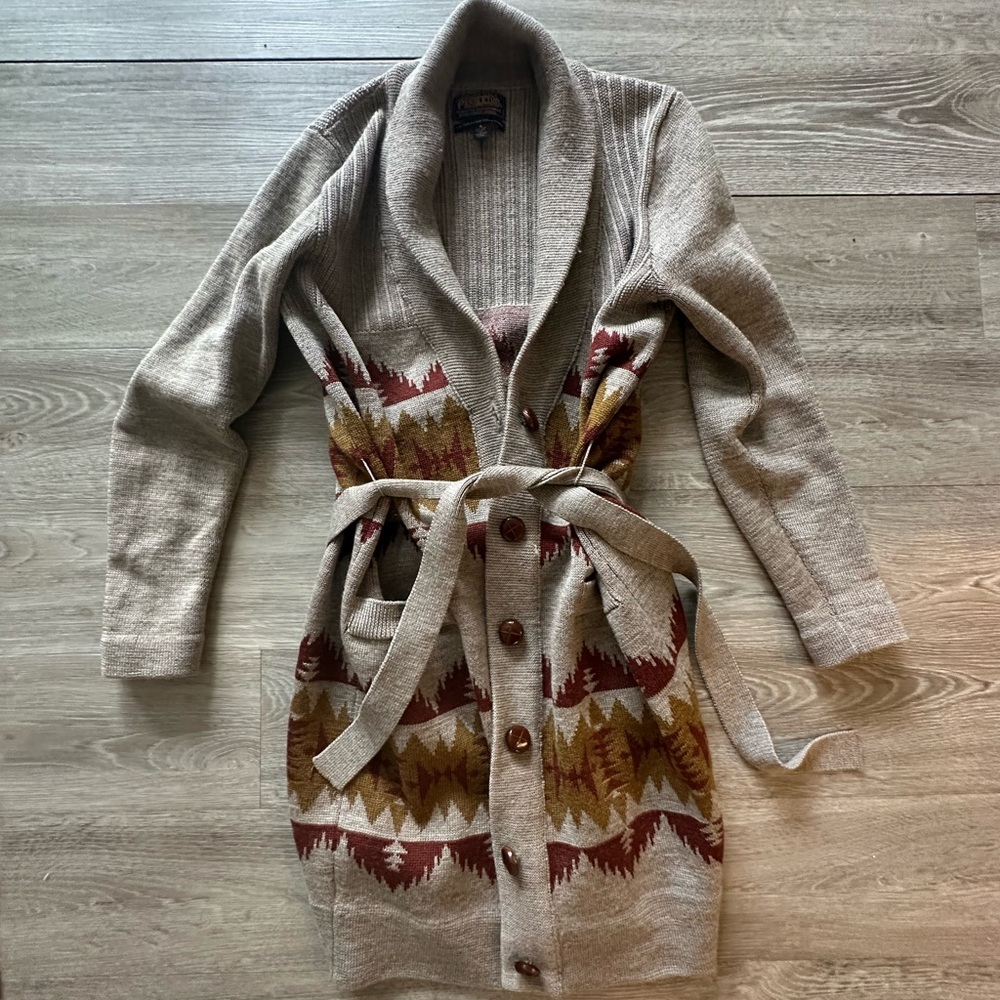 Pendleton long wrap cardigan sweater